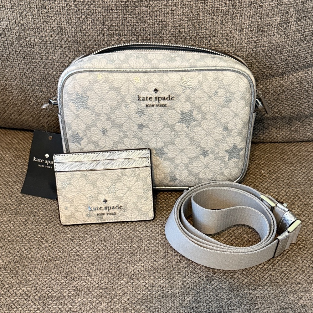 Kate Spade Silver Star Crossbody Bag with Cardholder